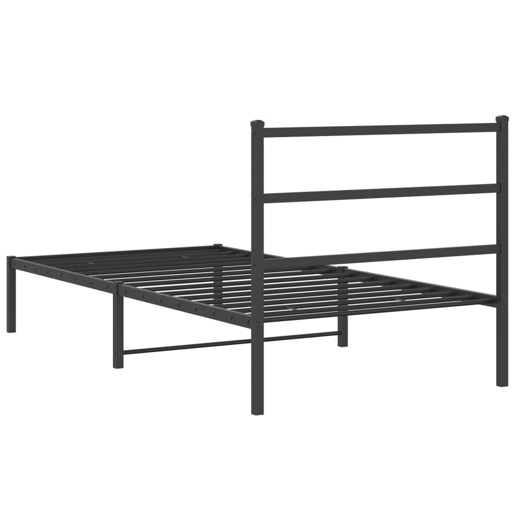 sengeramme med sengegavl 100x200 cm metal sort
