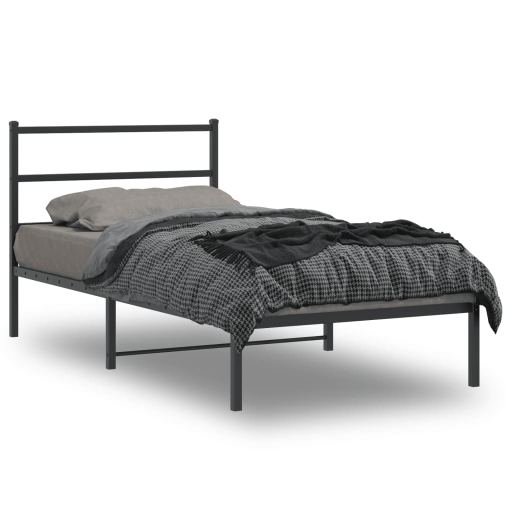 sengeramme med sengegavl 107x203 cm metal sort