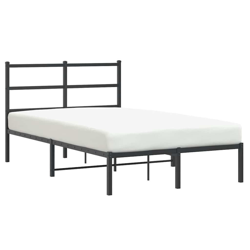 sengeramme med sengegavl 120x190 cm metal sort