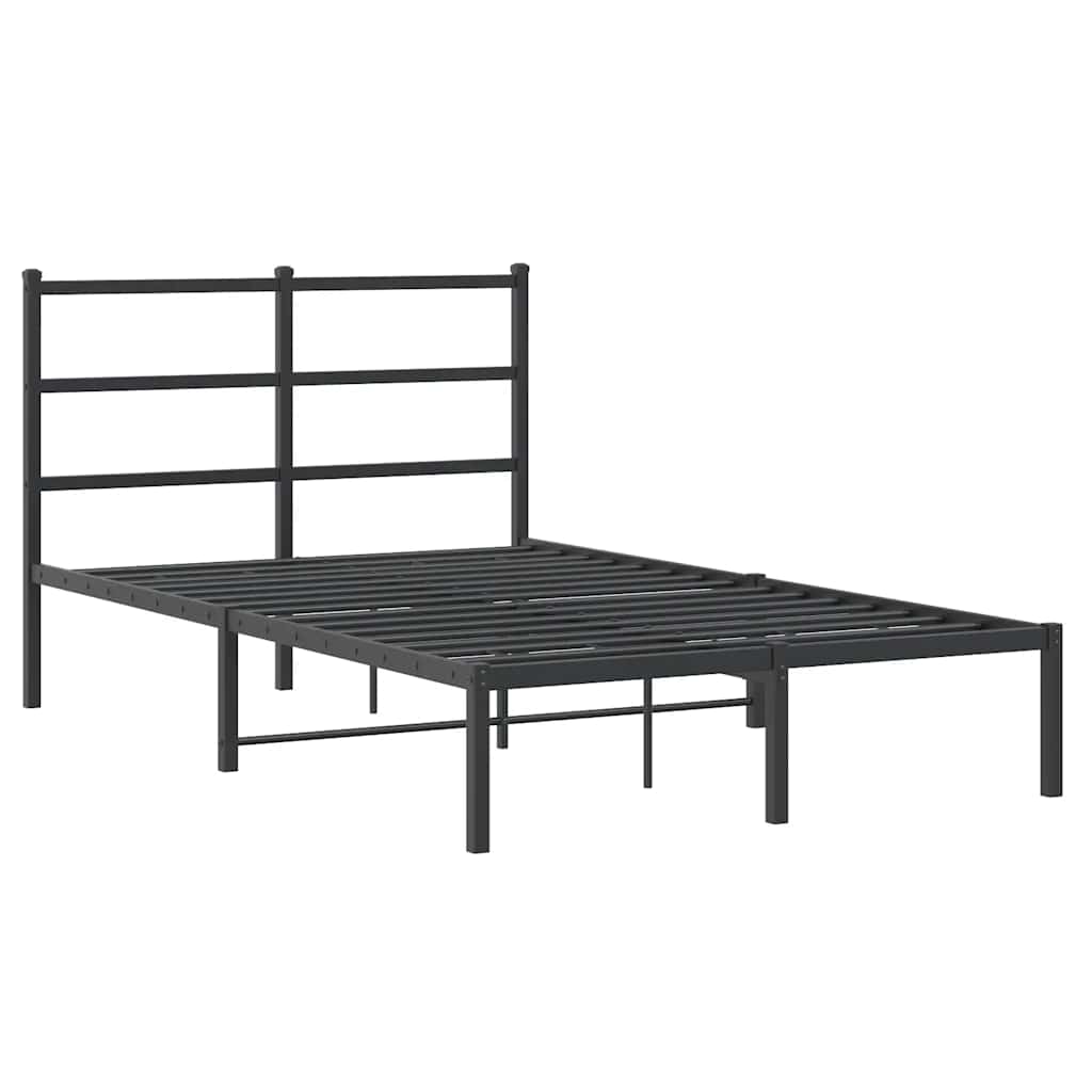 sengeramme med sengegavl 120x190 cm metal sort