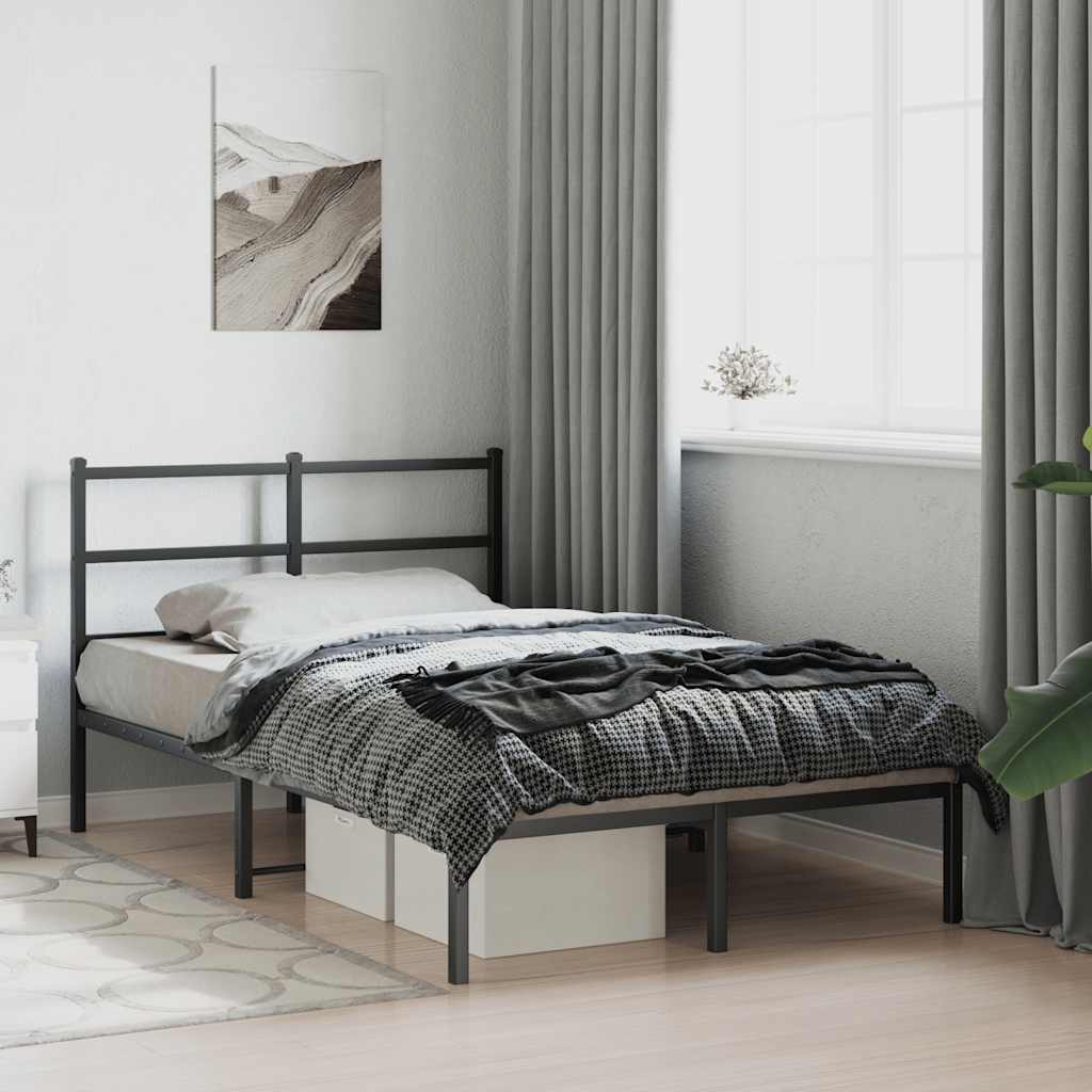 sengeramme med sengegavl 120x190 cm metal sort