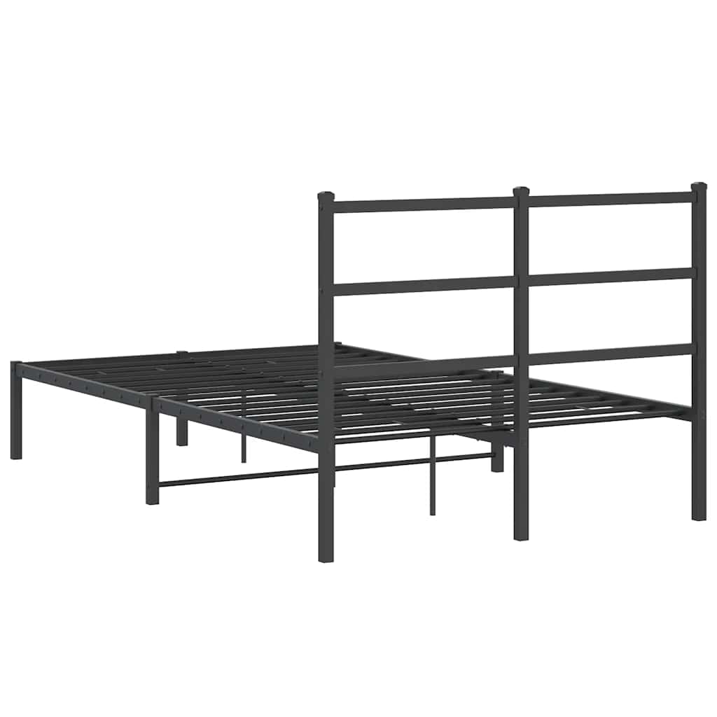 sengeramme med sengegavl 120x190 cm metal sort