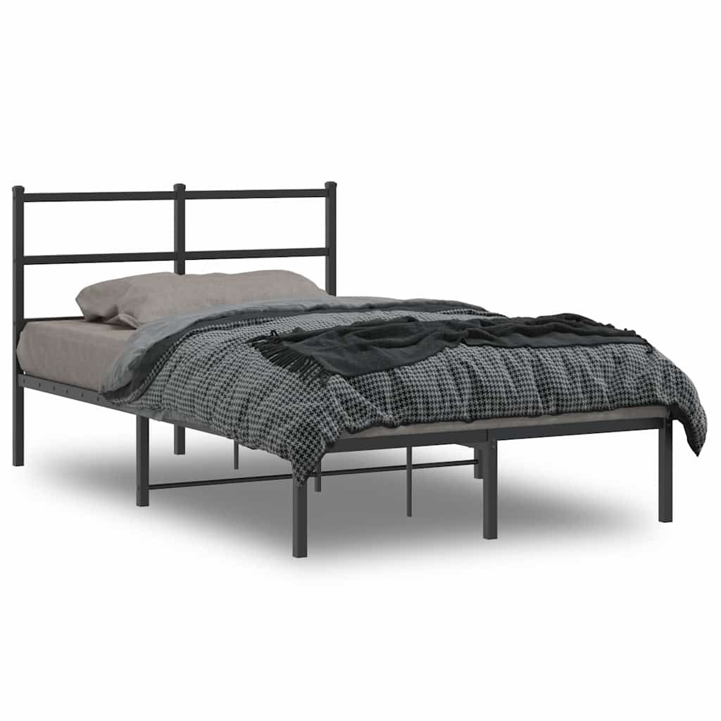 sengeramme med sengegavl 120x190 cm metal sort