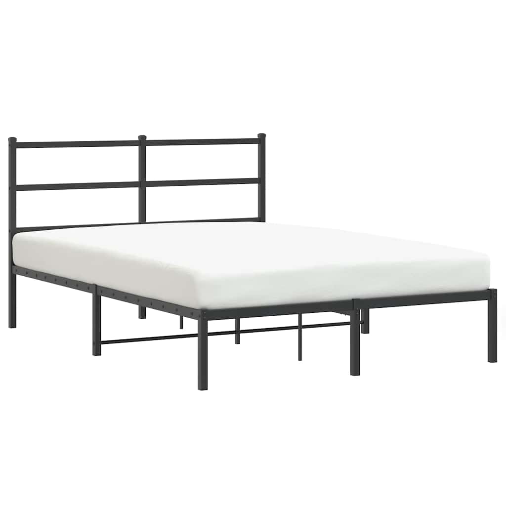 sengeramme med sengegavl 140x200 cm metal sort