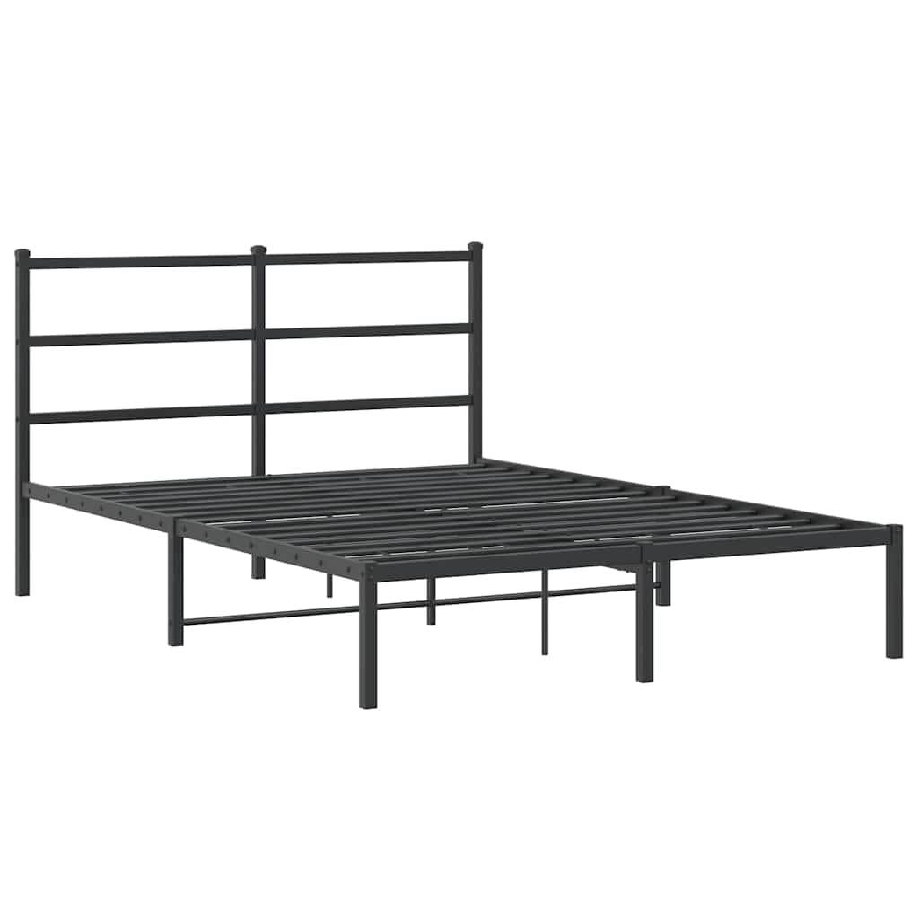 sengeramme med sengegavl 140x200 cm metal sort