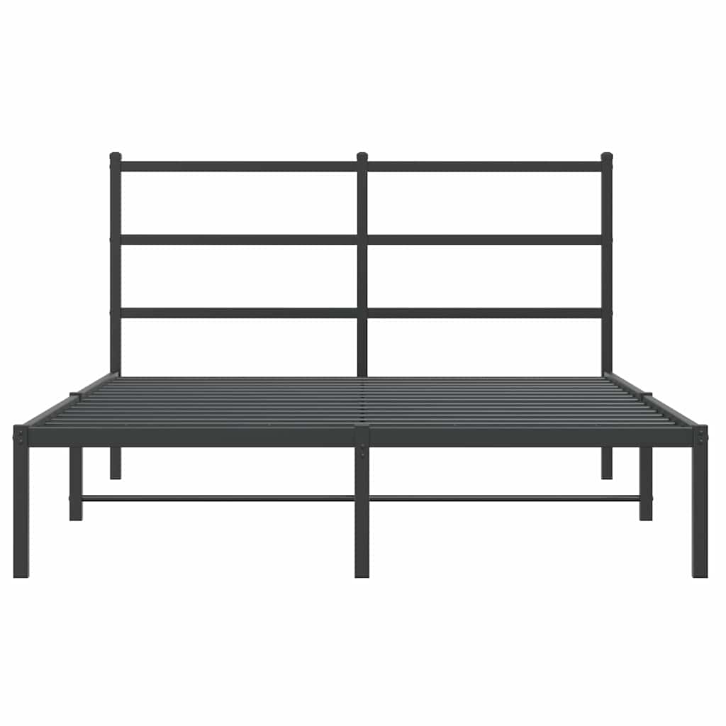 sengeramme med sengegavl 140x200 cm metal sort