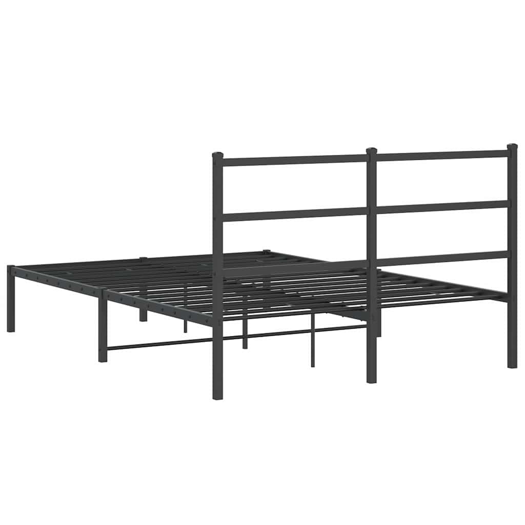 sengeramme med sengegavl 140x200 cm metal sort