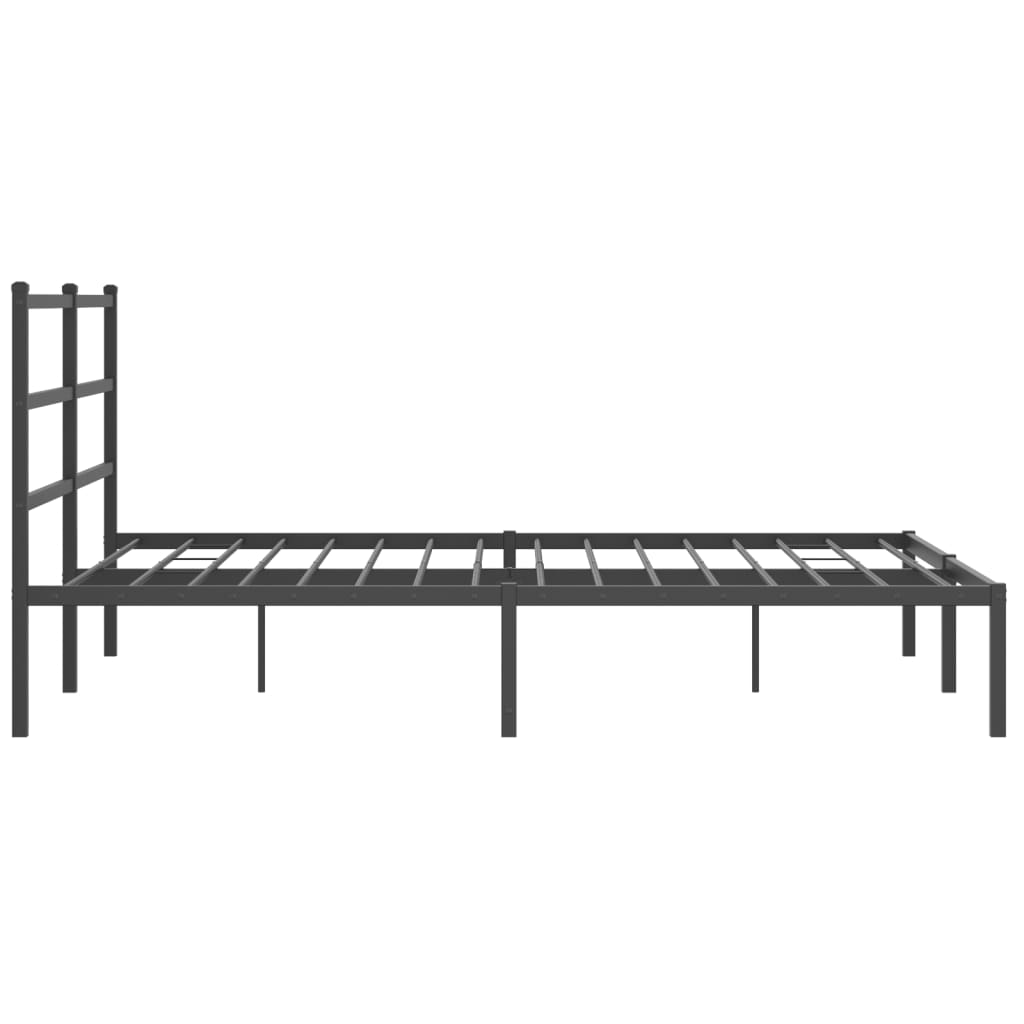 sengeramme med sengegavl 150x200 cm metal sort
