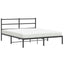 sengeramme med sengegavl 160x200 cm metal sort