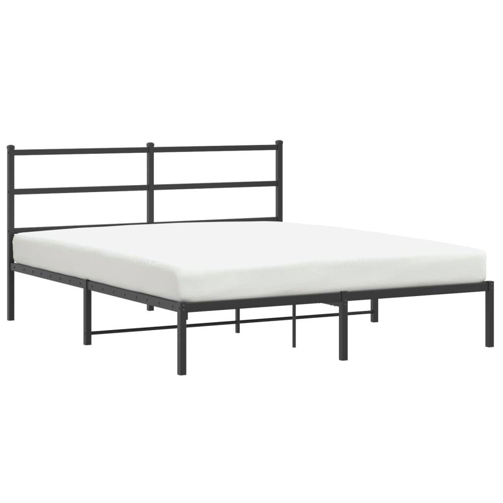 sengeramme med sengegavl 160x200 cm metal sort