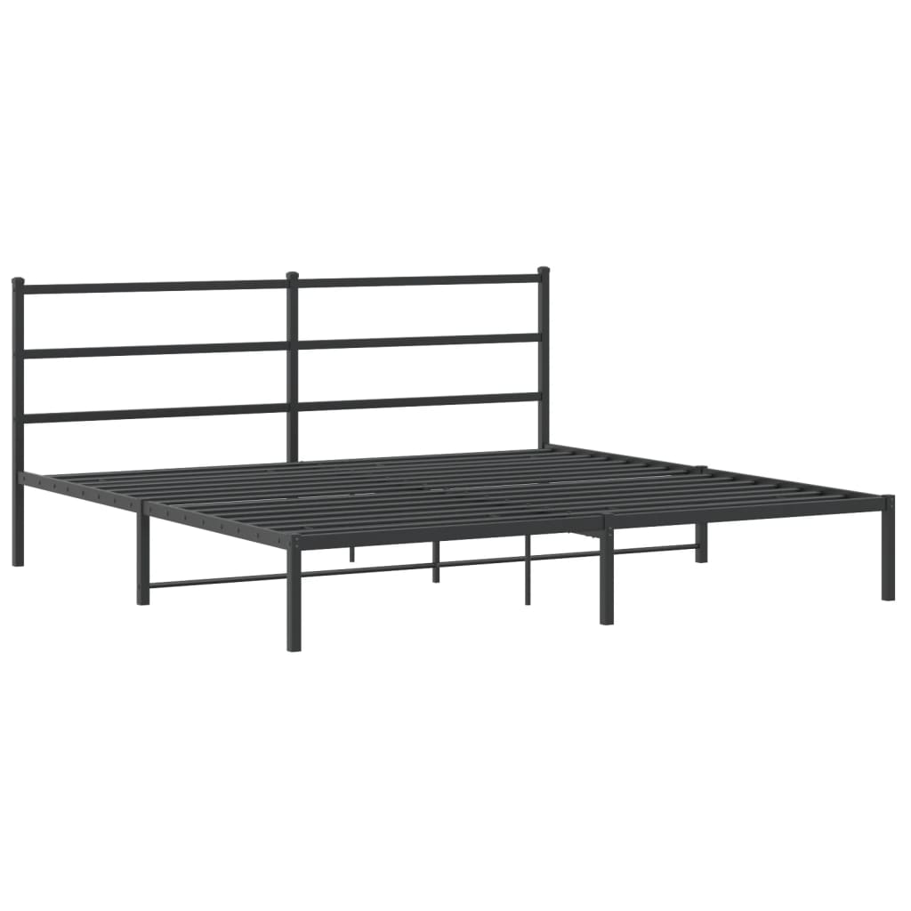 sengeramme med sengegavl 180x200 cm metal sort