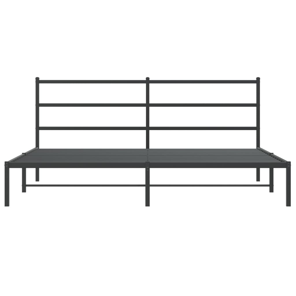 sengeramme med sengegavl 180x200 cm metal sort