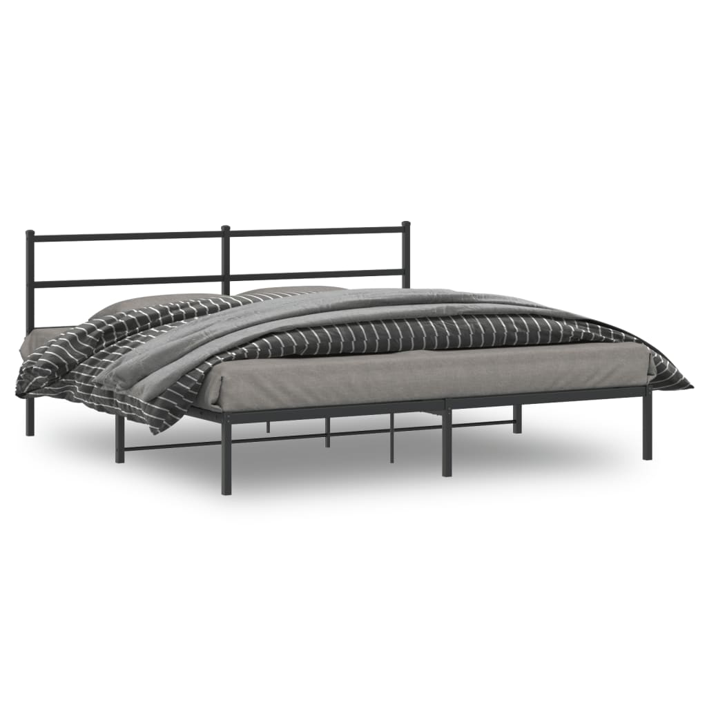 sengeramme med sengegavl 180x200 cm metal sort