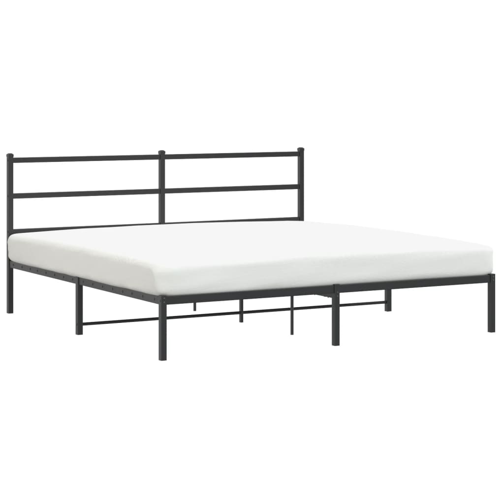 sengeramme med sengegavl 193x203 cm metal sort