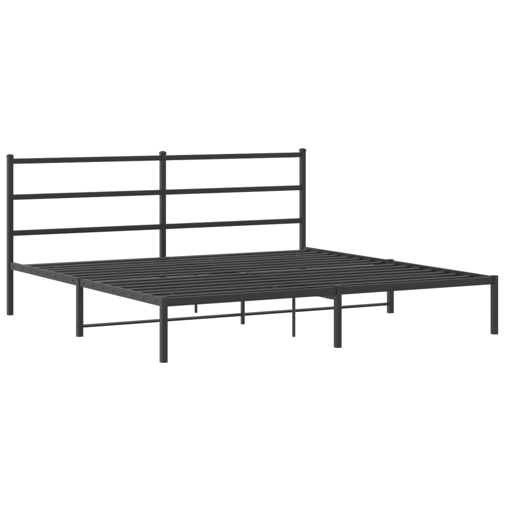sengeramme med sengegavl 193x203 cm metal sort