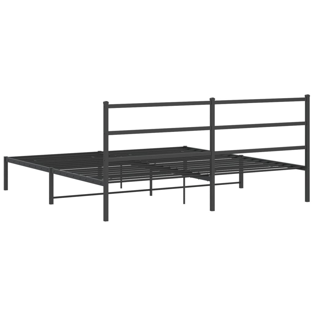 sengeramme med sengegavl 193x203 cm metal sort
