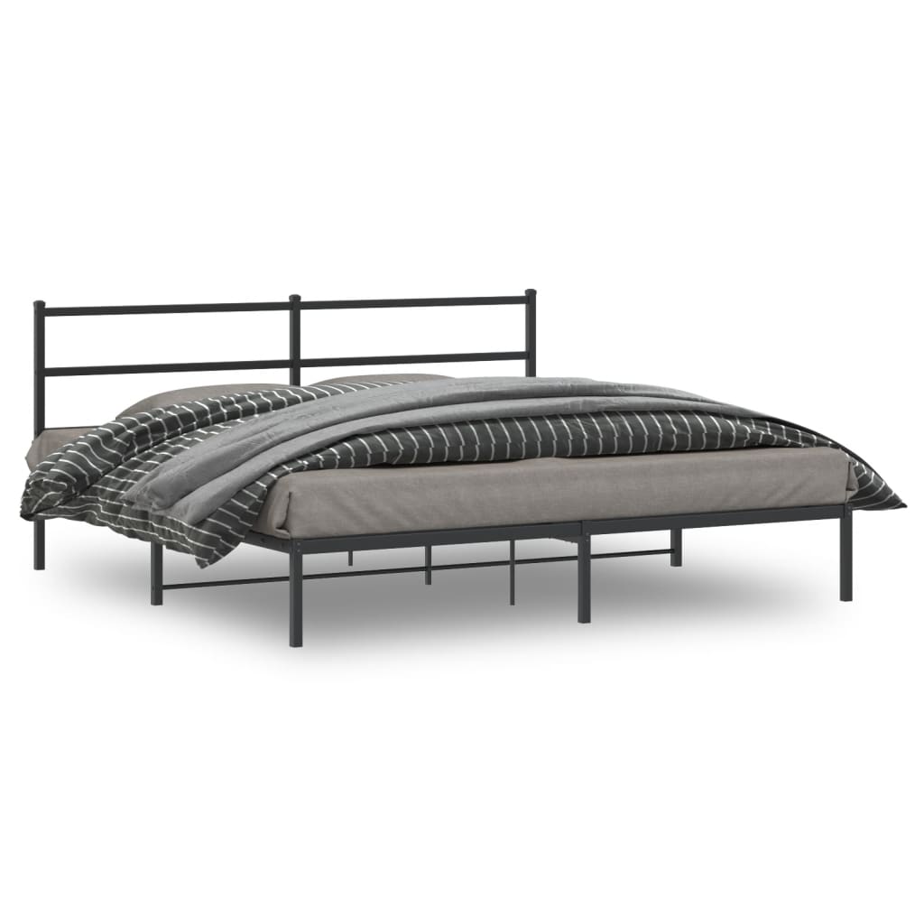 sengeramme med sengegavl 193x203 cm metal sort