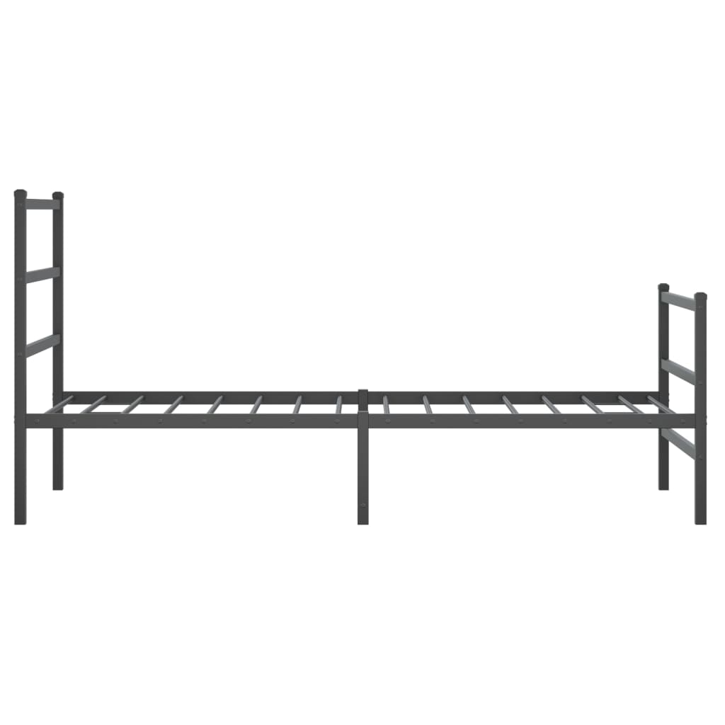 sengeramme med sengegavl og fodgærde 90x190 cm metal sort