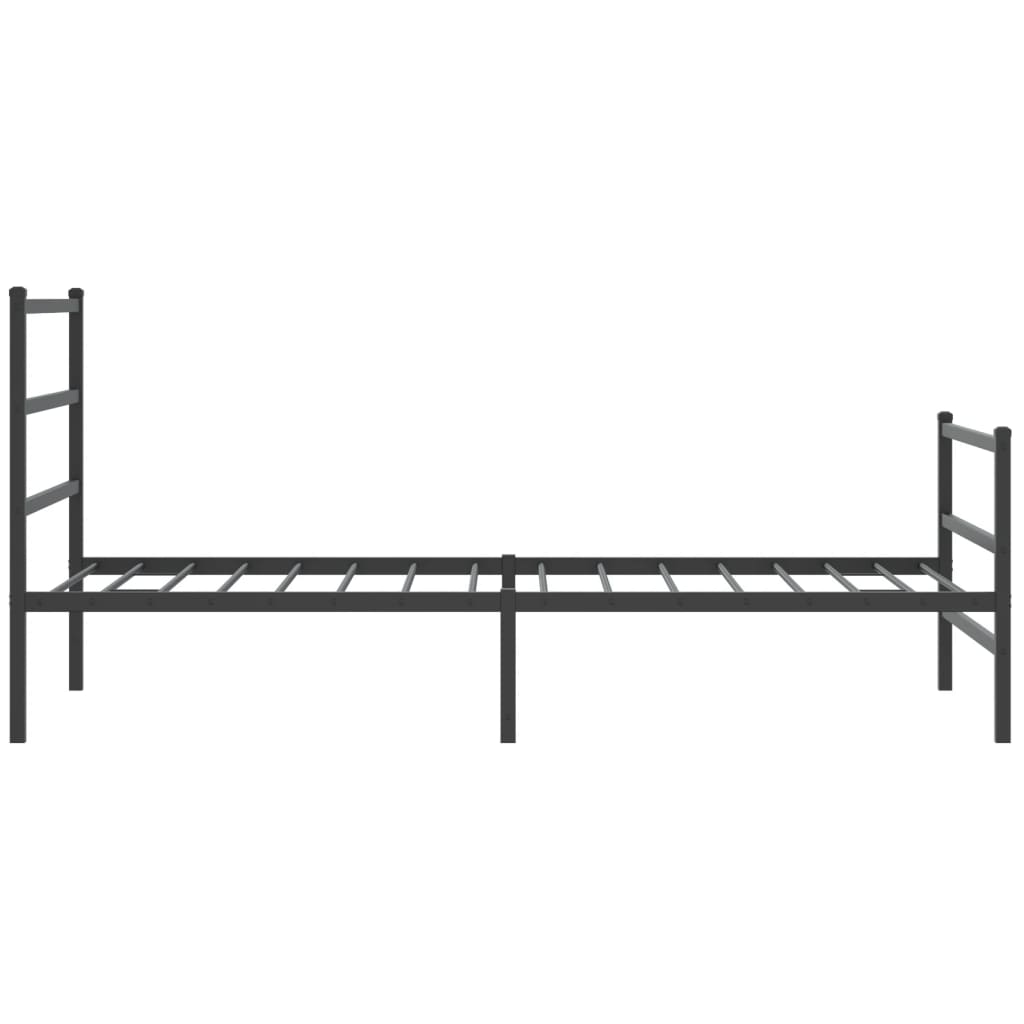sengeramme med sengegavl og fodgærde 100x200 cm metal sort