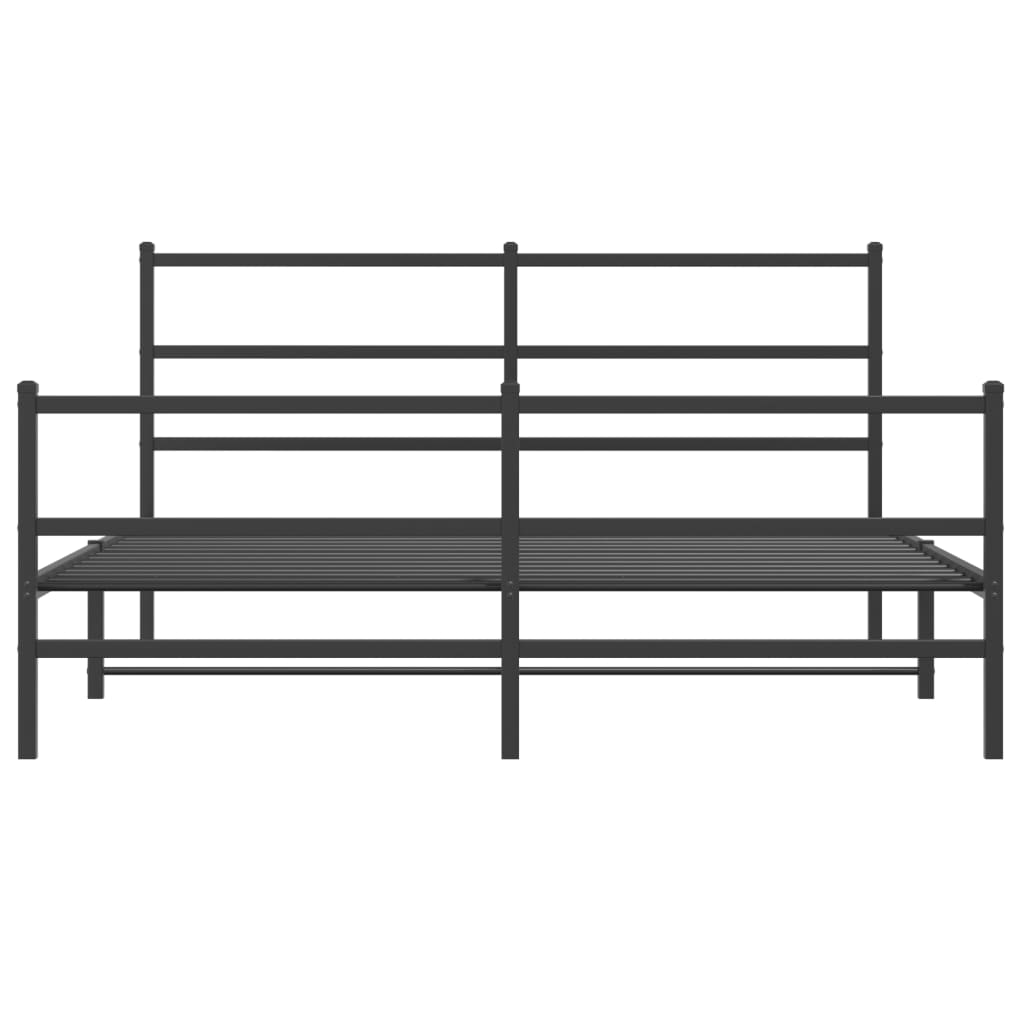 sengeramme med sengegavl og fodgærde 160x200 cm metal sort