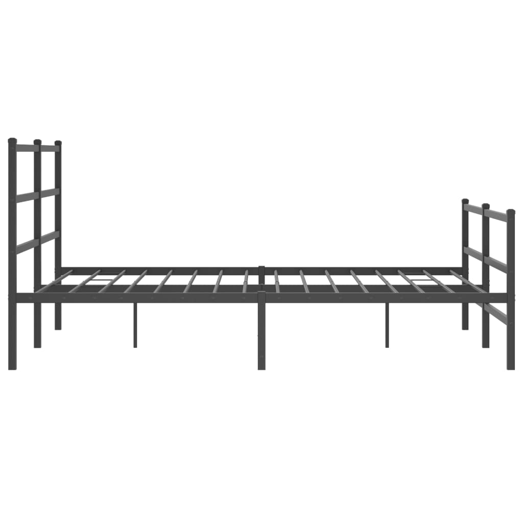 sengeramme med sengegavl og fodgærde 160x200 cm metal sort