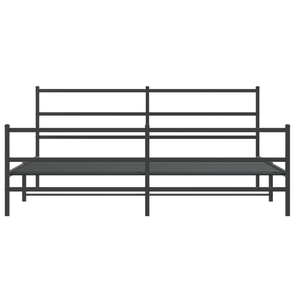 sengeramme med sengegavl og fodgærde 180x200 cm metal sort