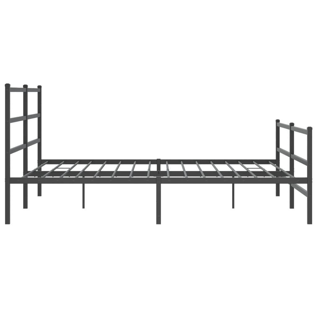 sengeramme med sengegavl og fodgærde 180x200 cm metal sort