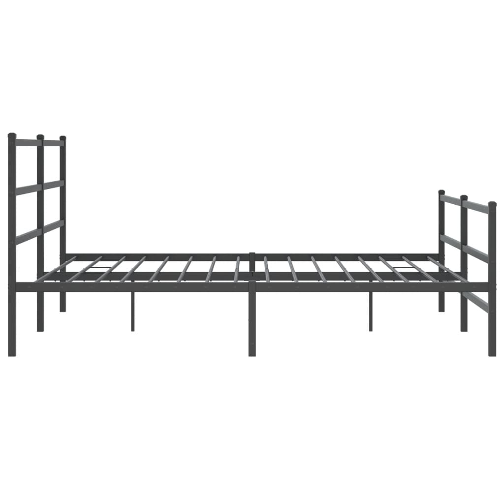 sengeramme med sengegavl og fodgærde 183x213 cm metal sort