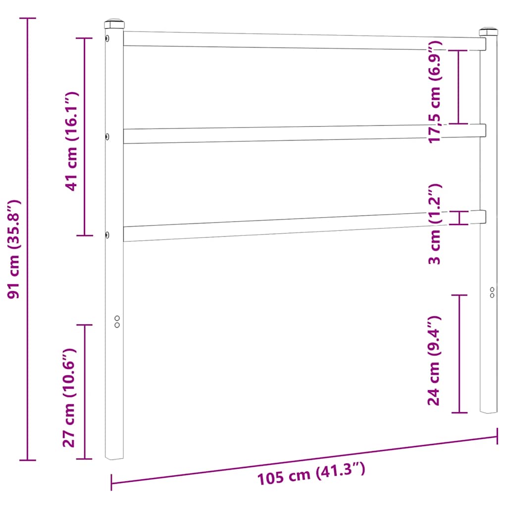 udskiftningsgavl 100 cm metal sort