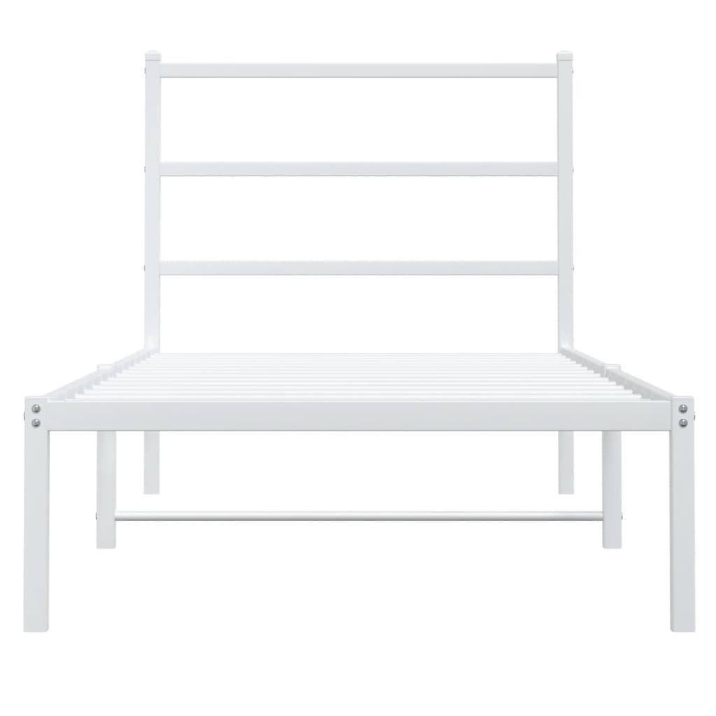 sengeramme med sengegavl 90x190 cm metal hvid
