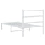 sengeramme med sengegavl 90x190 cm metal hvid