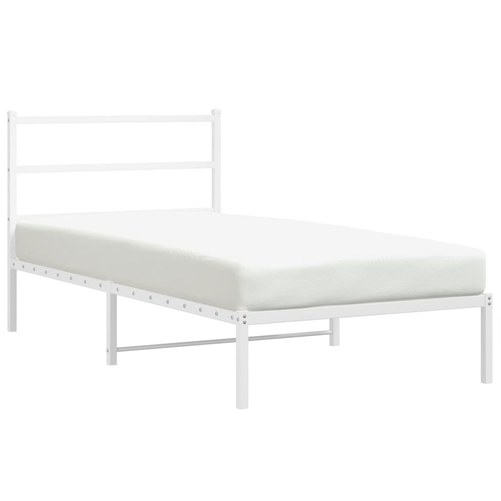 sengeramme med sengegavl 100x200 cm metal hvid