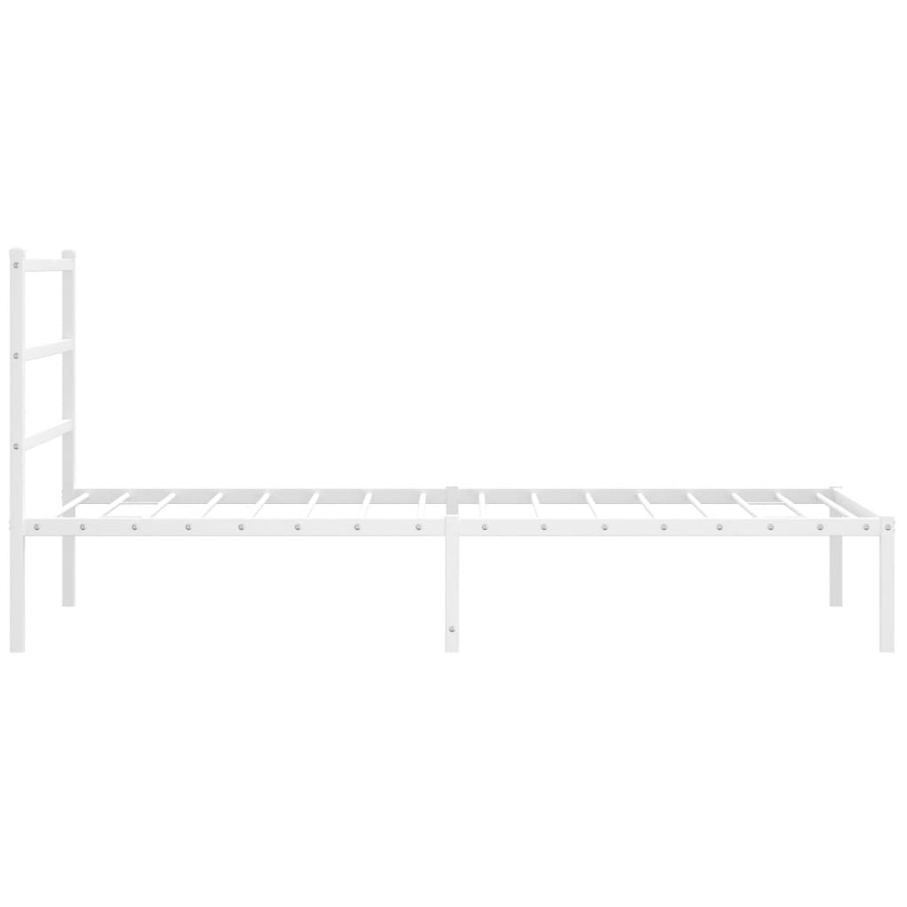 sengeramme med sengegavl 100x200 cm metal hvid