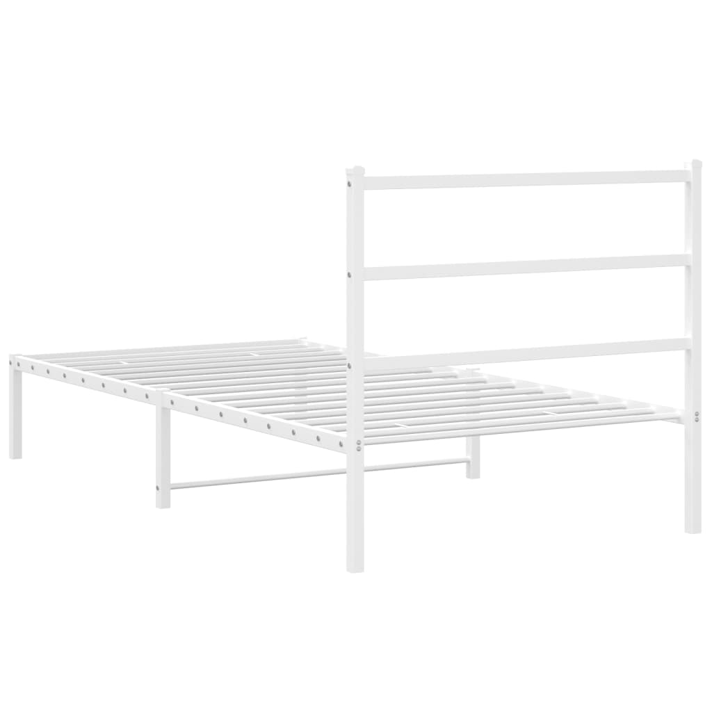 sengeramme med sengegavl 100x200 cm metal hvid
