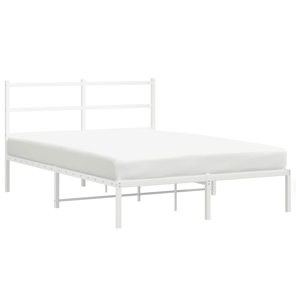 sengeramme med sengegavl 135x190 cm metal hvid