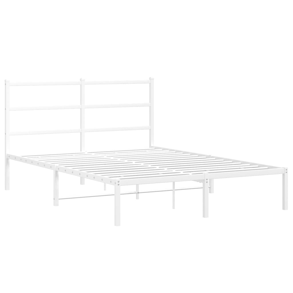 sengeramme med sengegavl 135x190 cm metal hvid