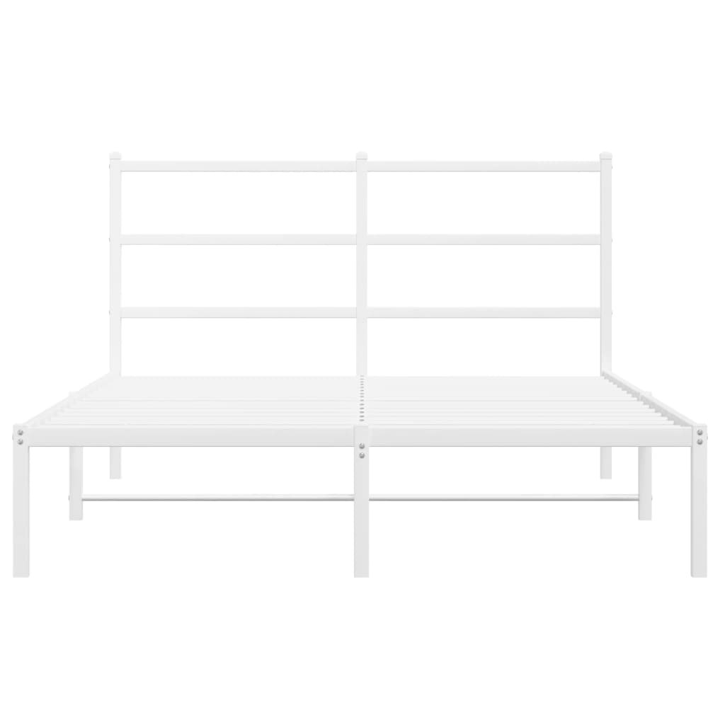 sengeramme med sengegavl 135x190 cm metal hvid