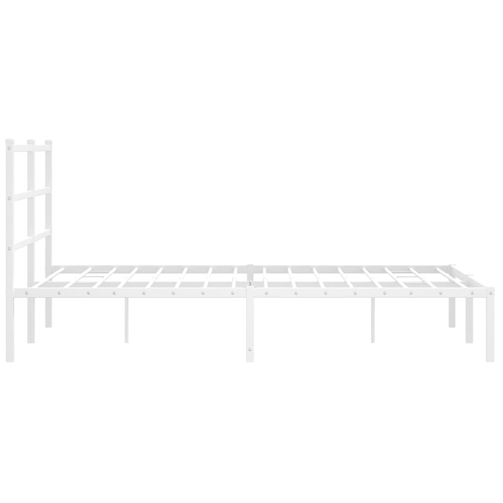 sengeramme med sengegavl 135x190 cm metal hvid