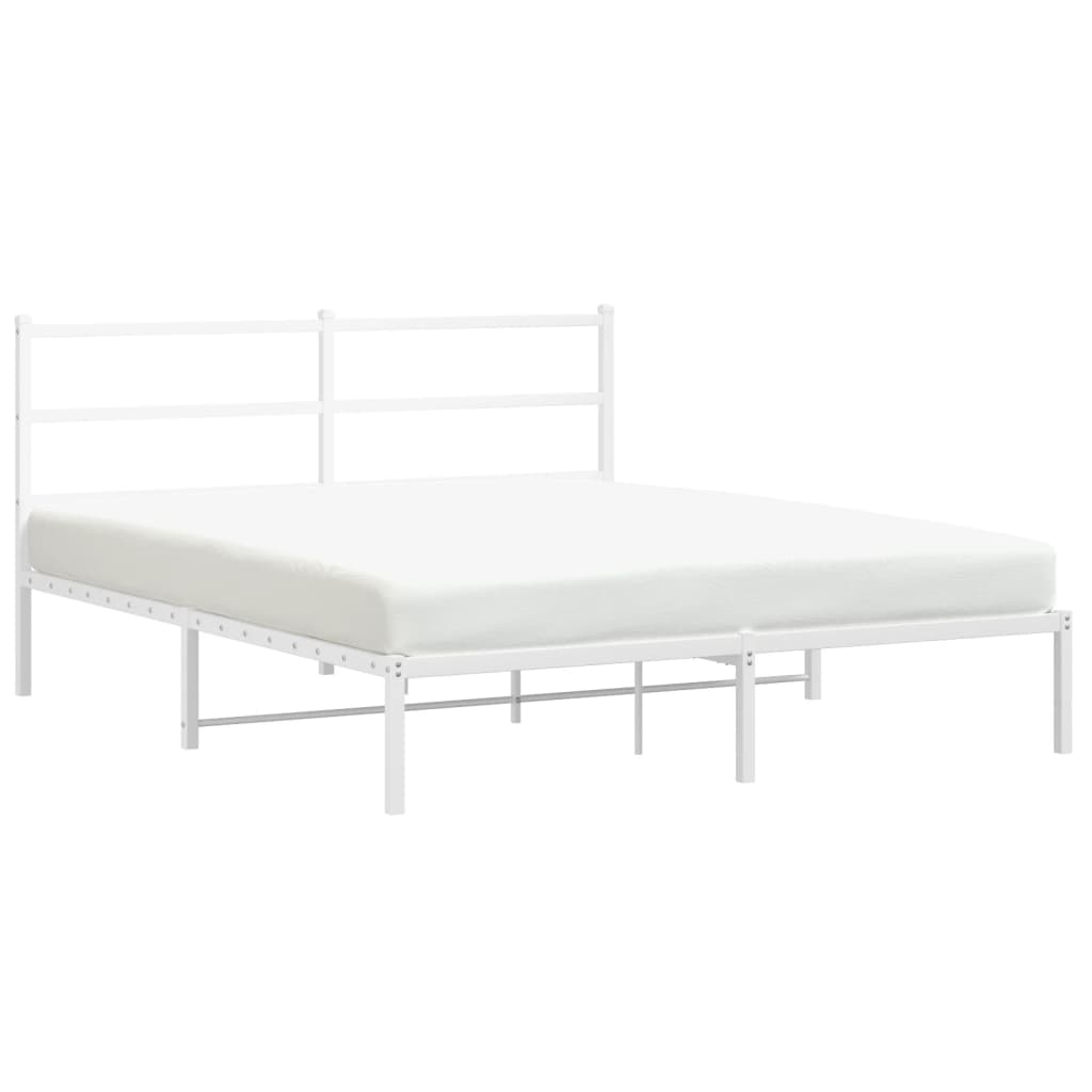 sengeramme med sengegavl 160x200 cm metal hvid