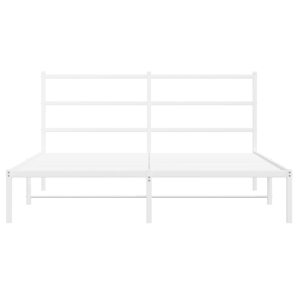 sengeramme med sengegavl 160x200 cm metal hvid