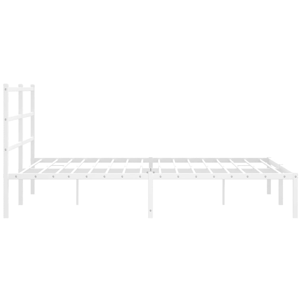sengeramme med sengegavl 160x200 cm metal hvid