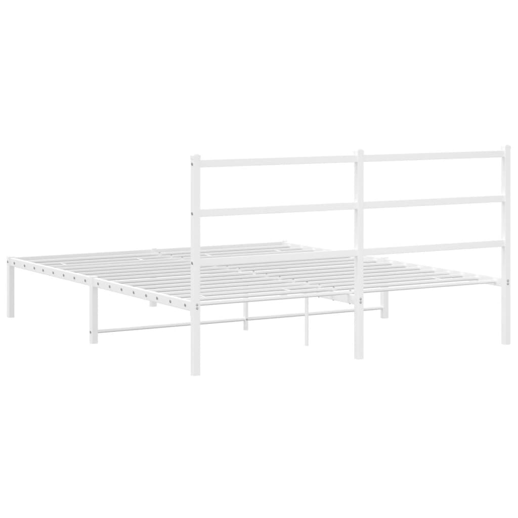 sengeramme med sengegavl 160x200 cm metal hvid