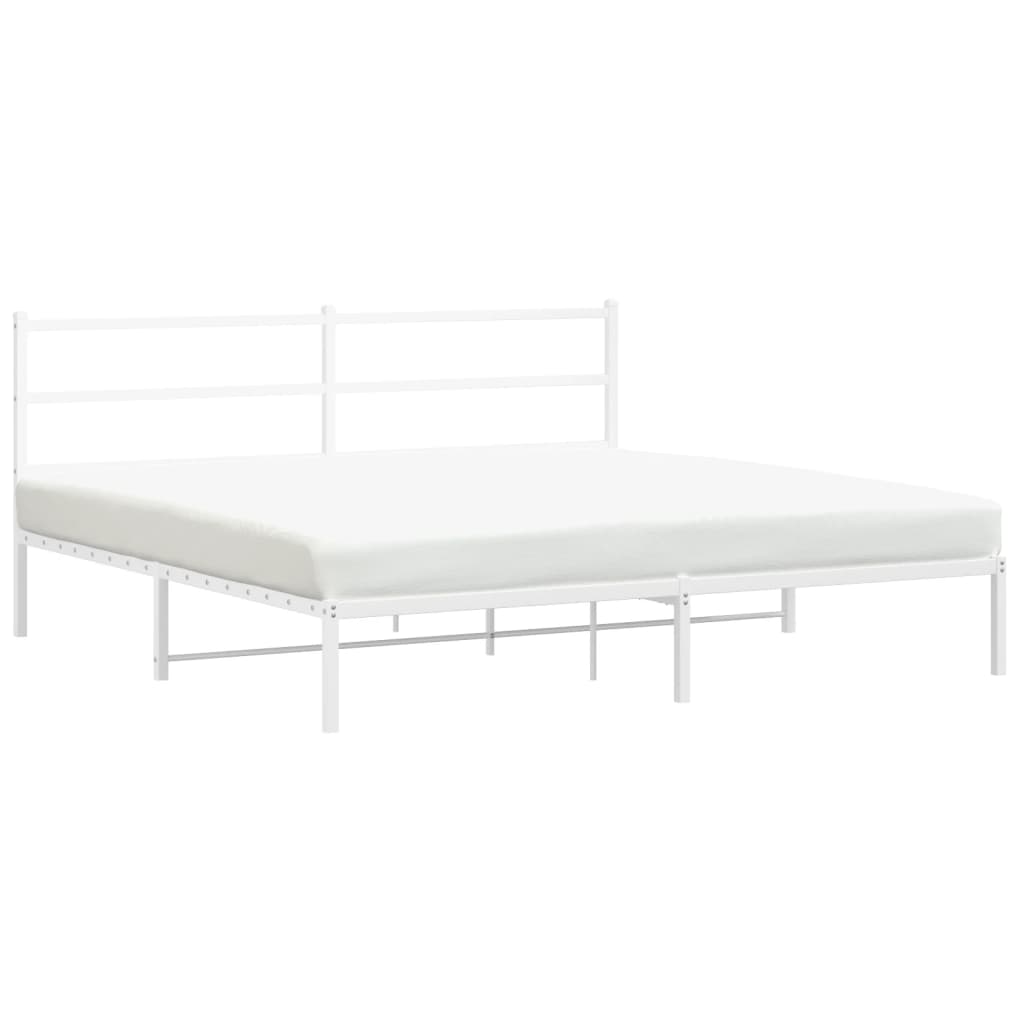 sengeramme med sengegavl 180x200 cm metal hvid