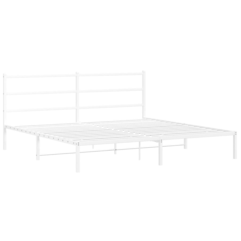 sengeramme med sengegavl 180x200 cm metal hvid