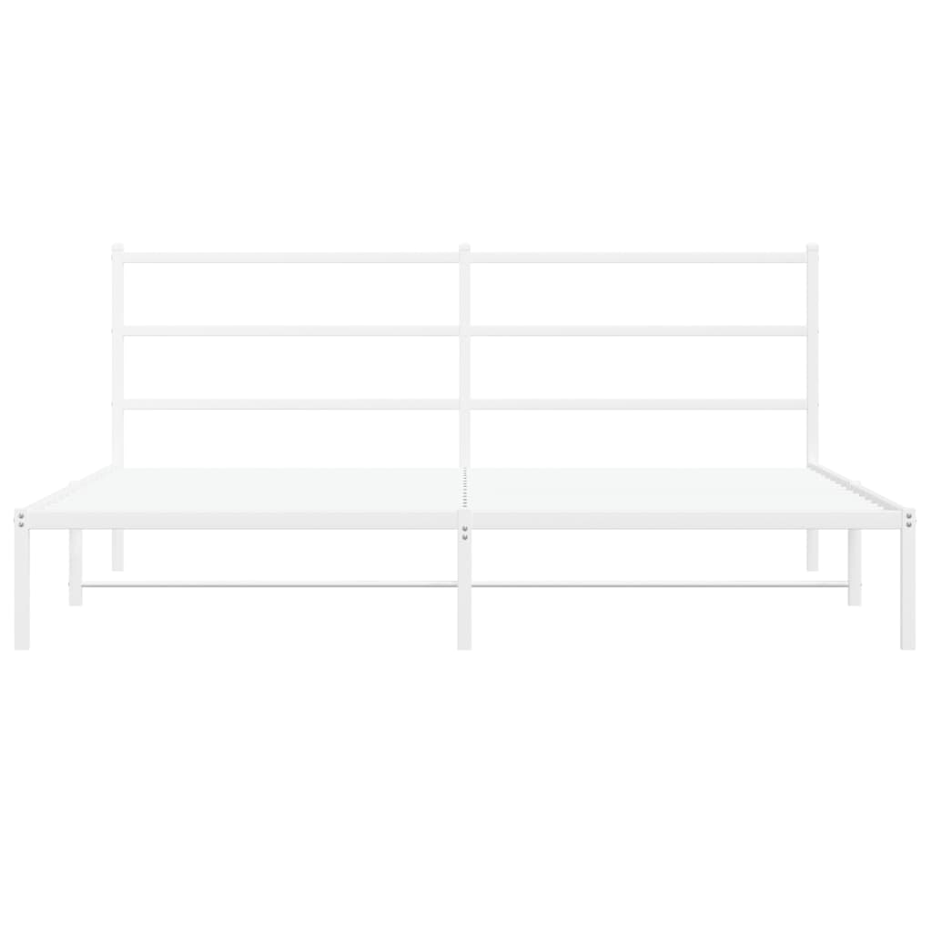 sengeramme med sengegavl 180x200 cm metal hvid