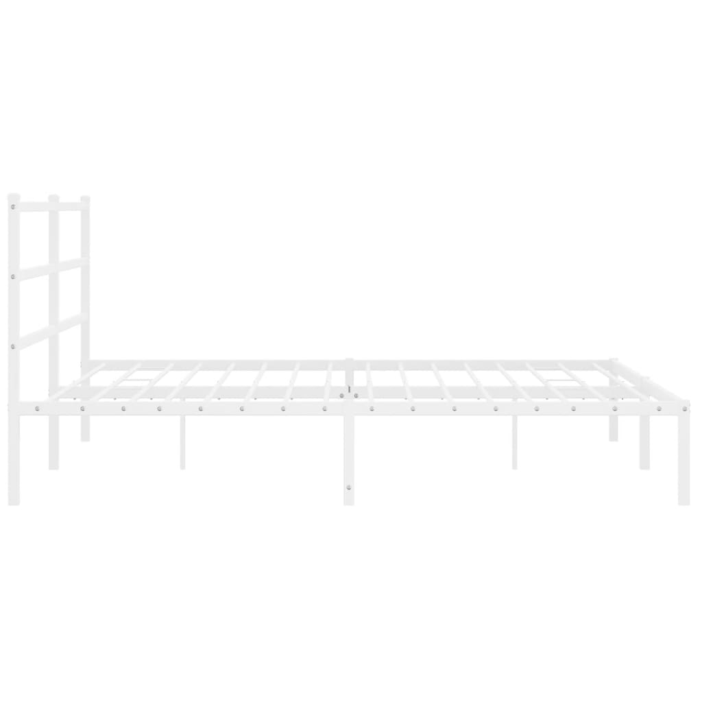 sengeramme med sengegavl 180x200 cm metal hvid