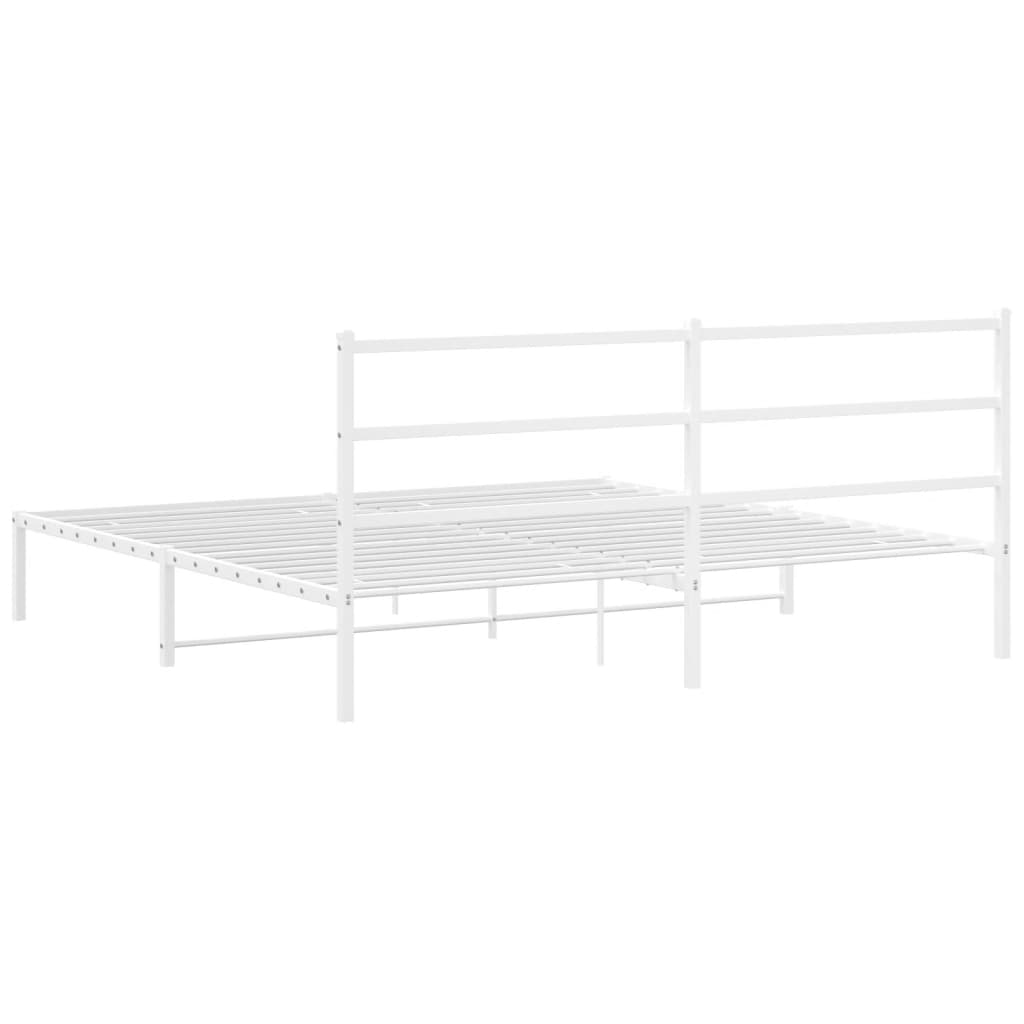 sengeramme med sengegavl 180x200 cm metal hvid