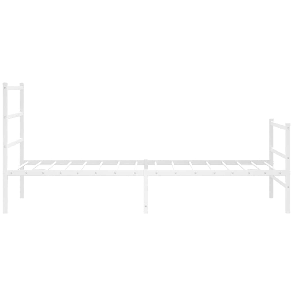 sengeramme med sengegavl og fodgærde 100x200 cm metal hvid