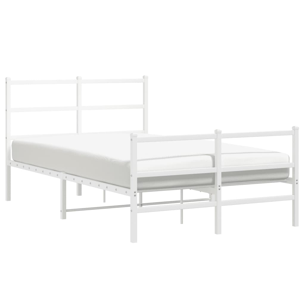 sengeramme med sengegavl og fodgærde 120x190 cm metal hvid
