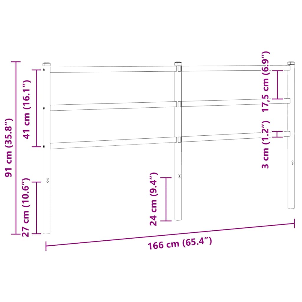 udskiftningsgavl 160 cm metal hvid